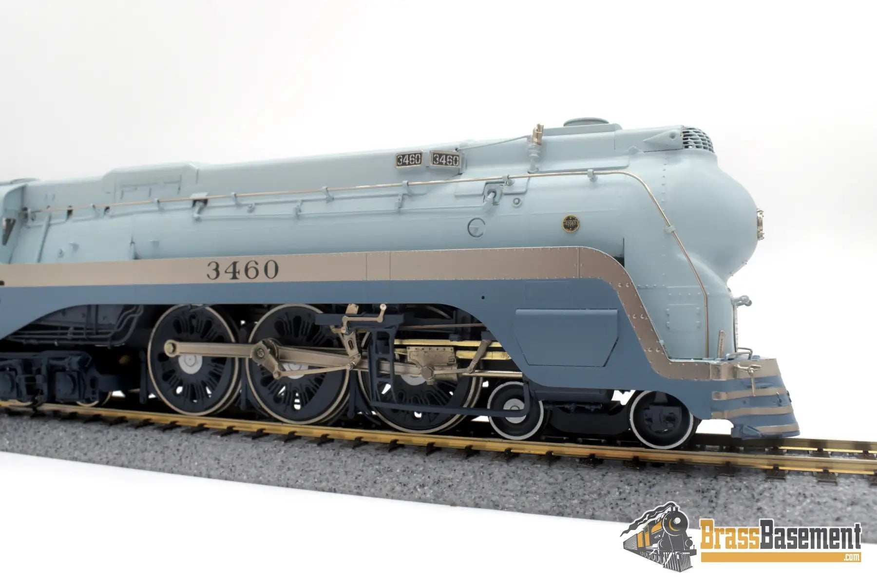 Ho Brass - Hallmark Atsf Santa Fe Blue Goose 4 - 6 - 4 #3460 Samhongsa Fp Steam