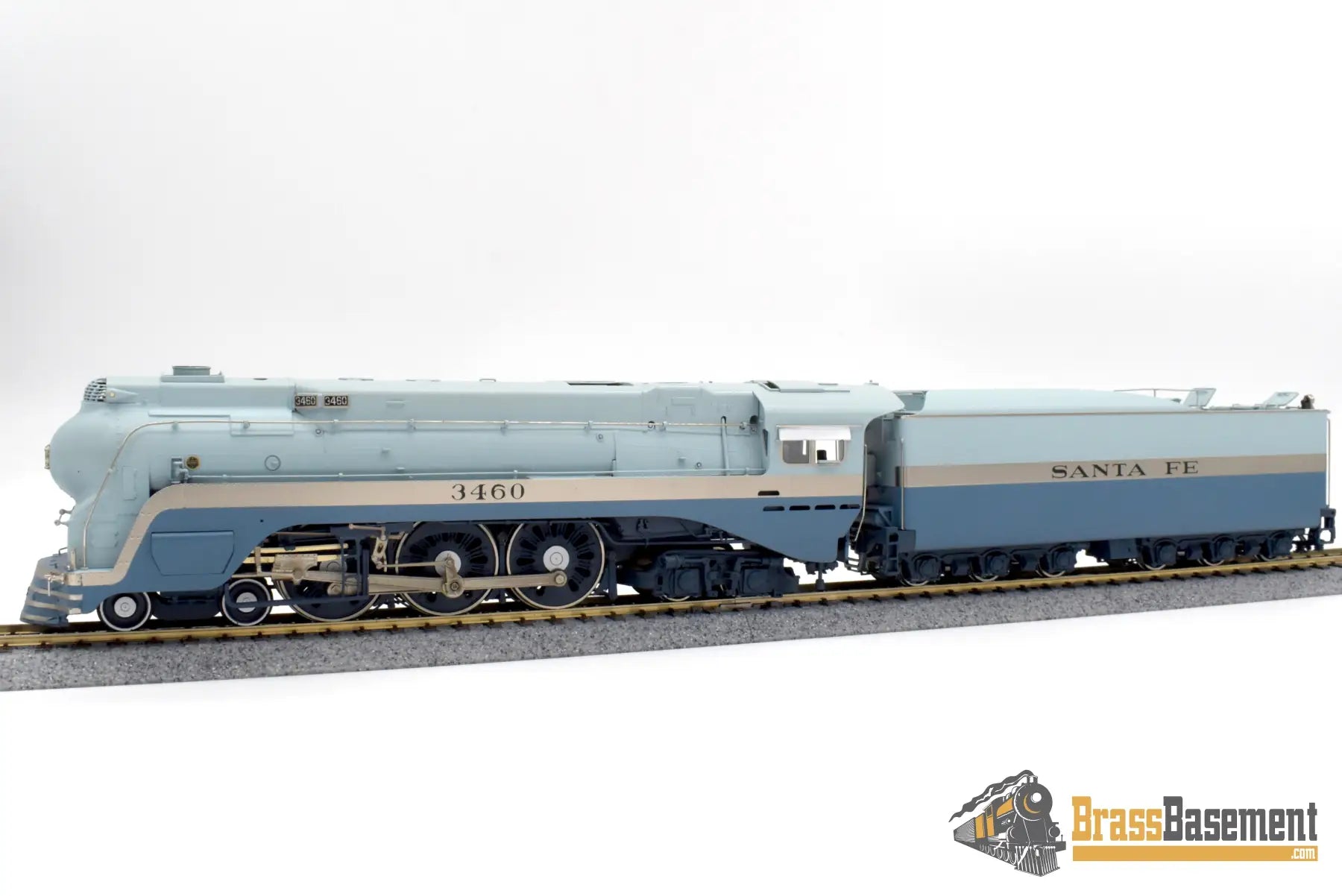 Ho Brass - Hallmark Atsf Santa Fe Blue Goose 4 - 6 - 4 #3460 Samhongsa Fp Steam