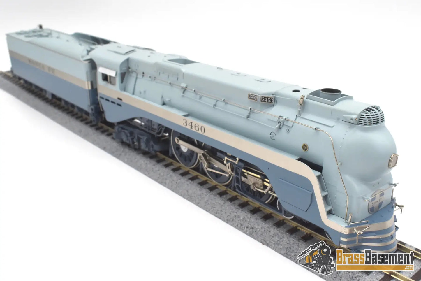 Ho Brass - Hallmark Atsf Santa Fe Blue Goose 4 - 6 - 4 #3460 Samhongsa Fp Steam