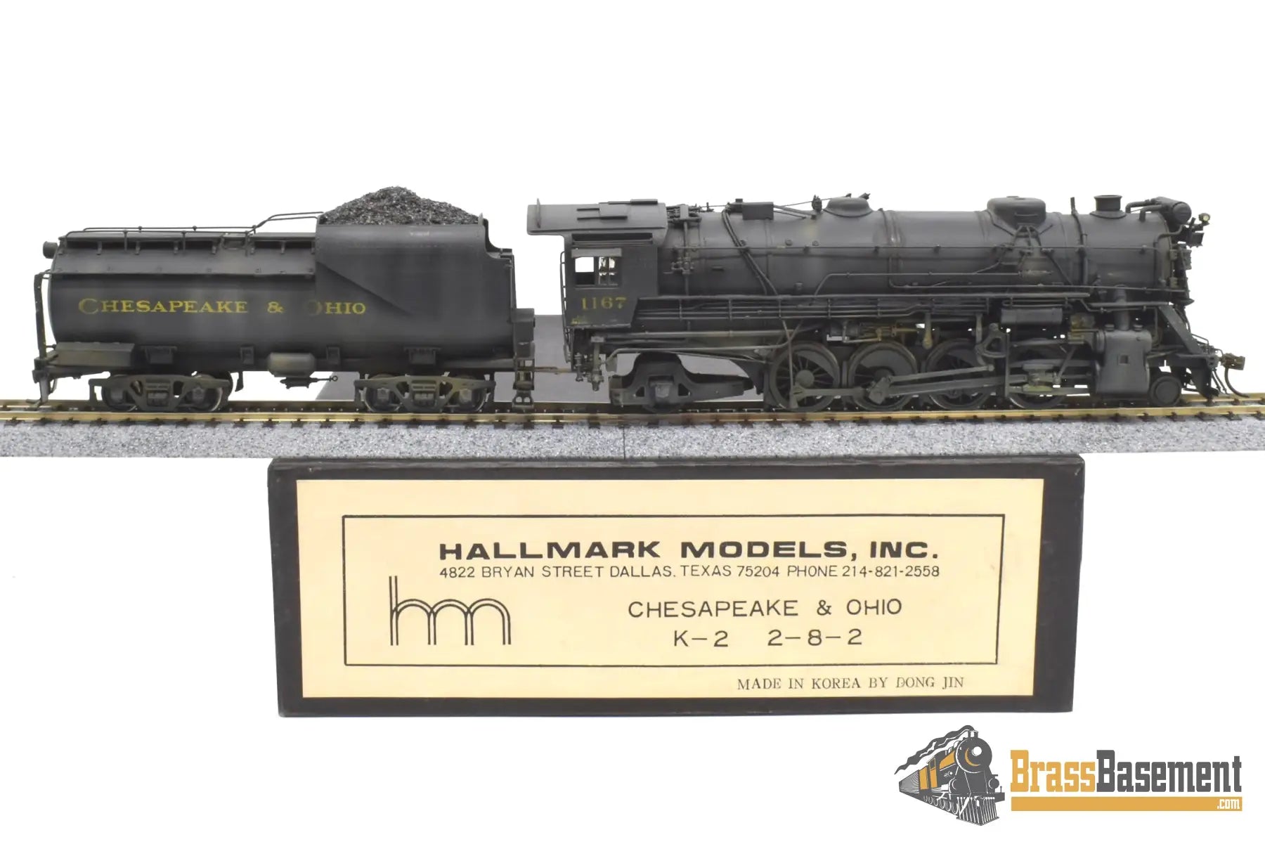 Ho Brass - Hallmark Chesapeake & Ohio C&O K - 2 2 - 8 - 2 #1167 Painted 1976 Steam