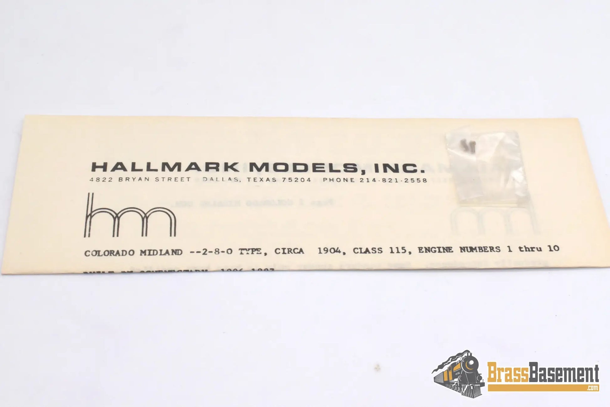 Ho Brass - Hallmark Colorado Midland 2-8-0 115 Class 1977 Run ’Pikes Peake Route’ Unpainted Steam