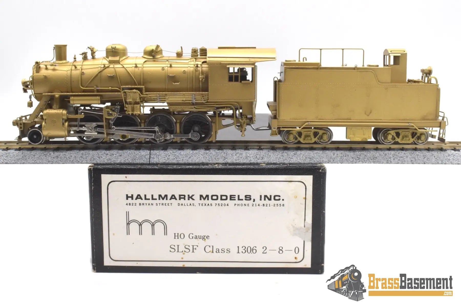 Ho Brass - Hallmark Gom Frisco Slsf 2-8-0 Consolidation Class 1306 Unpainted Mint Steam