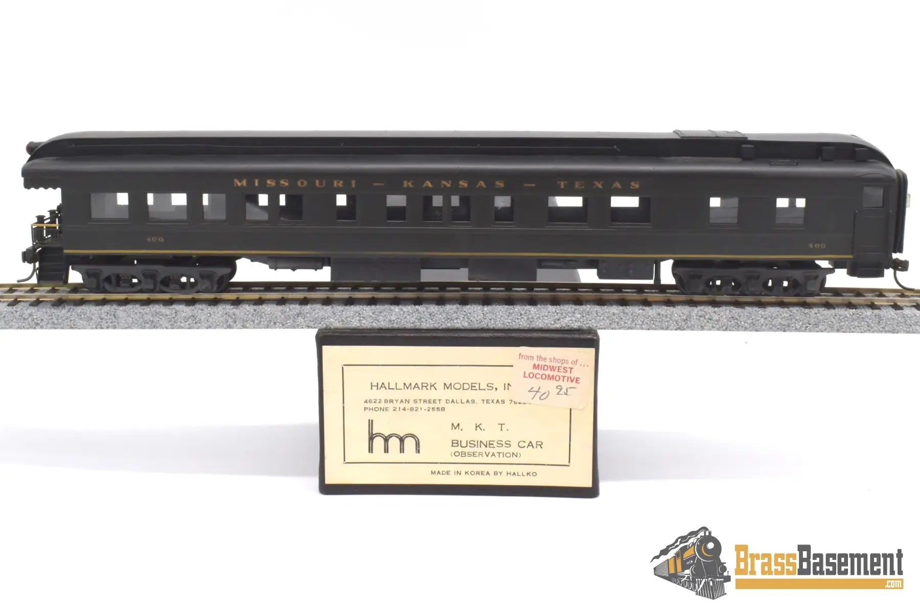 Ho Brass - Hallmark Missouri Kansas Texas Mkt Business Car #400 Custom Paint Passenger