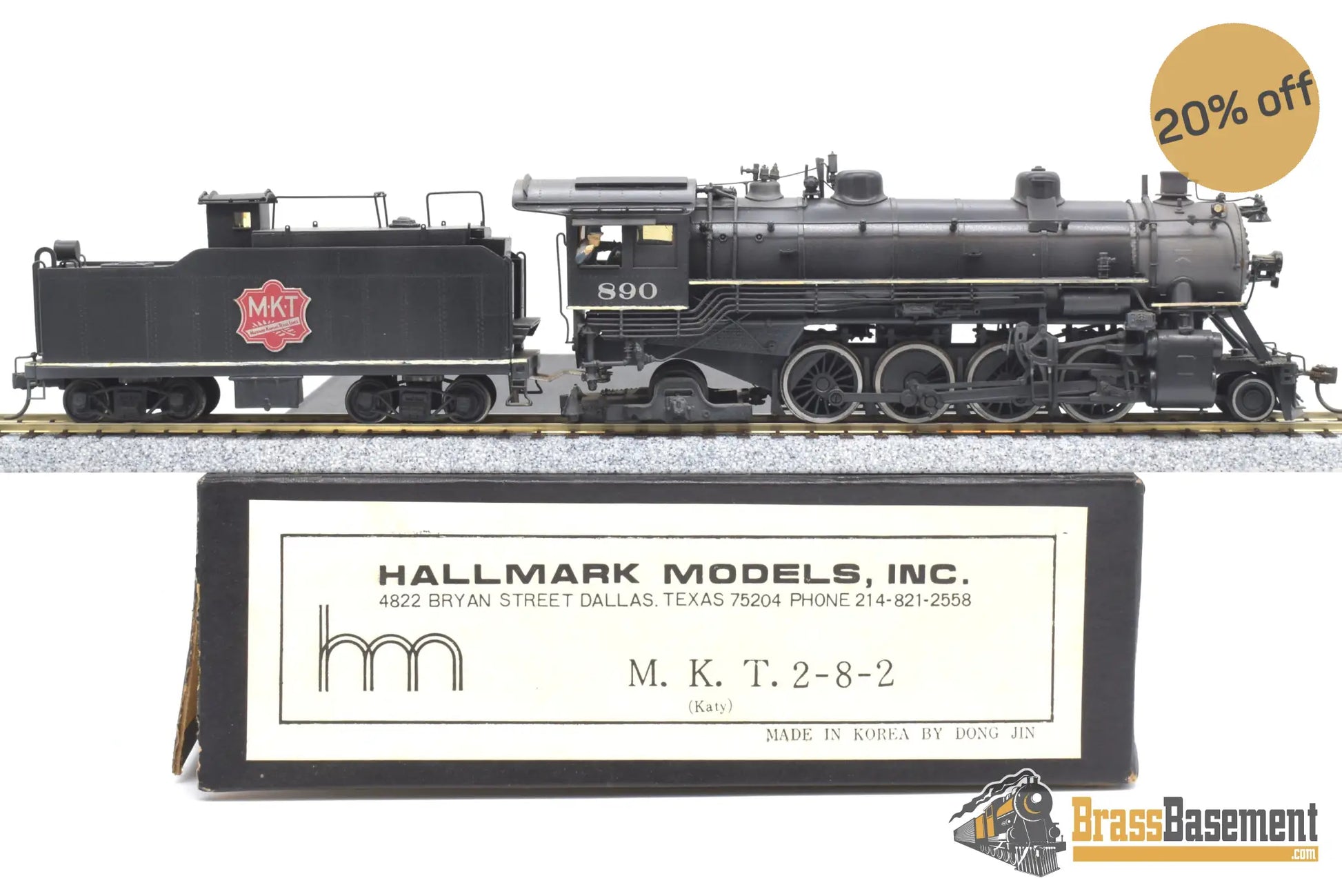 Ho Brass - Hallmark Missouri Kansas Texas Mkt Katy 2 - 8 - 2 Mikado #890 C/P Not Running Steam