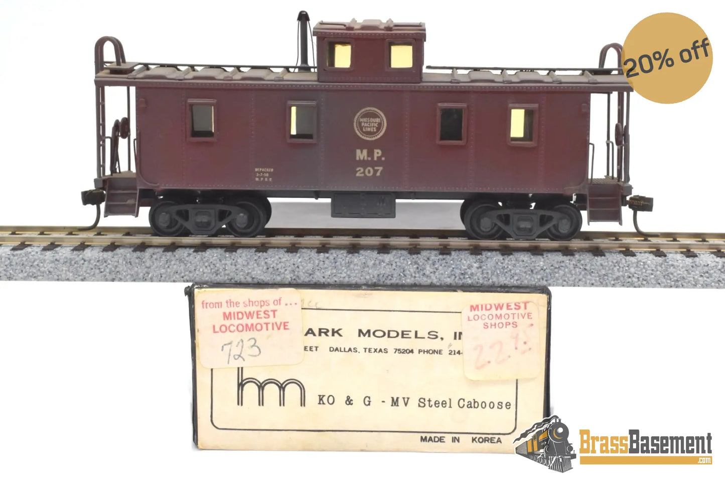 Ho Brass - Hallmark Missouri Pacific Mopac Mv Steel Caboose Custom Painted