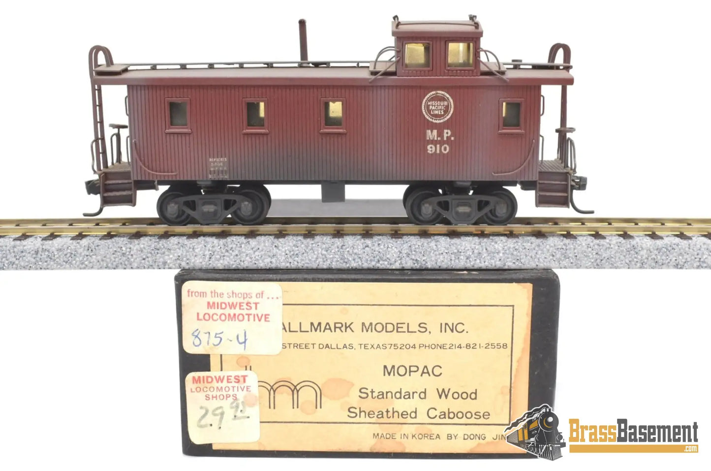 Ho Brass - Hallmark Missouri Pacific Mopac Standard Wood Sheathed Caboose #910 Custom Paint