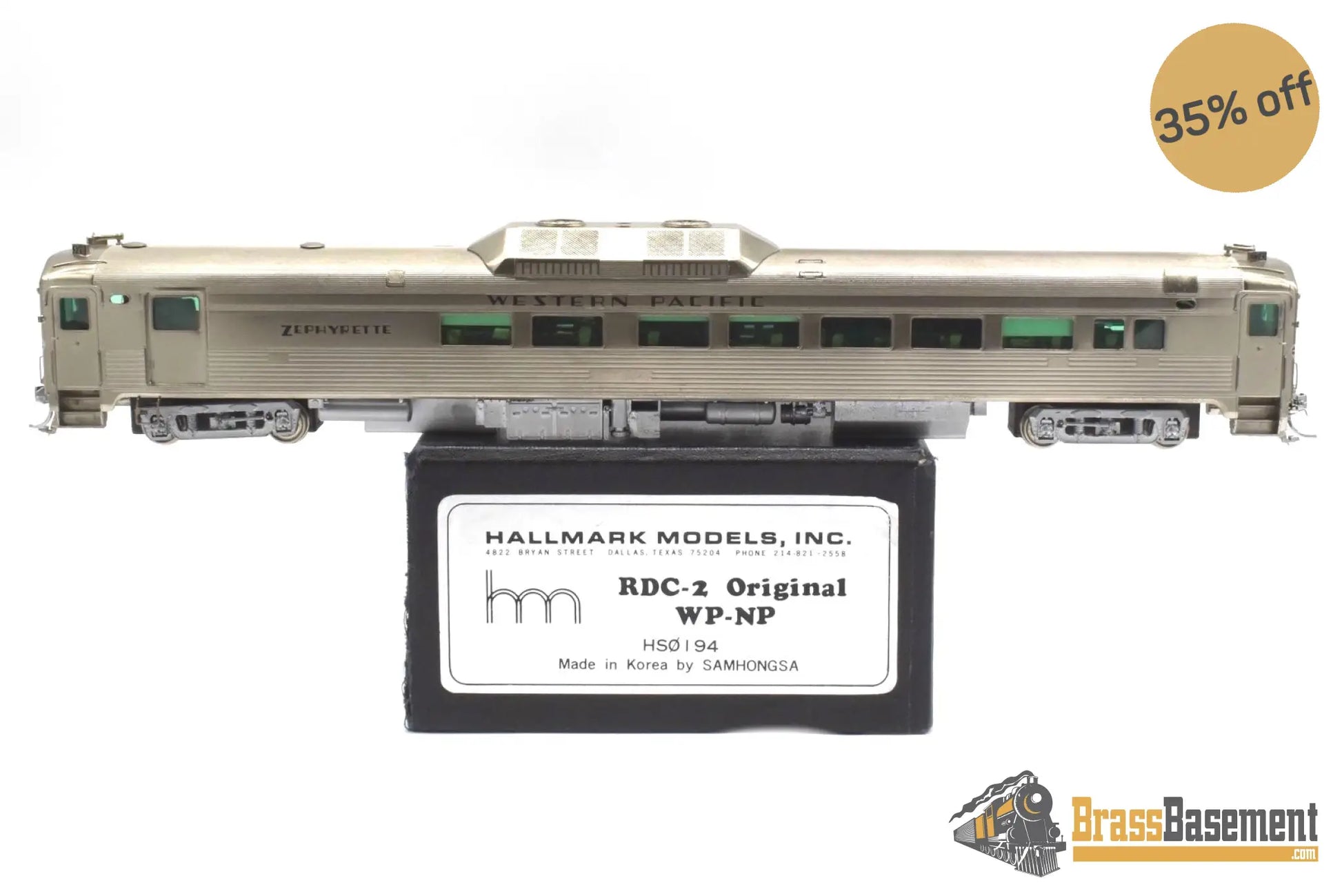 Ho Brass - Hallmark Rdc-2 Original Western Pacific ’Zephyrette’ Plated Samhongsa Passenger