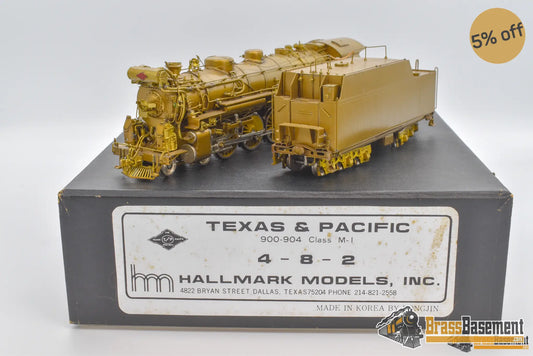 Ho Brass - Hallmark Texas & Pacific 4 - 8 - 2 With Elesco Fwh Unpainted Steam