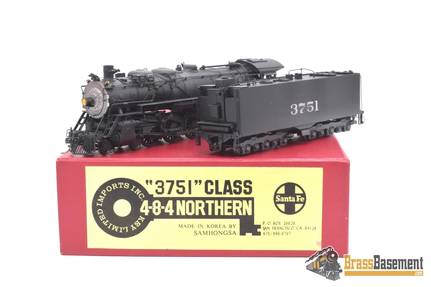 Ho Brass - Key Atsf Santa Fe 3751 Class 4 - 8 - 4 As Delivered Samhongsa C/P Steam
