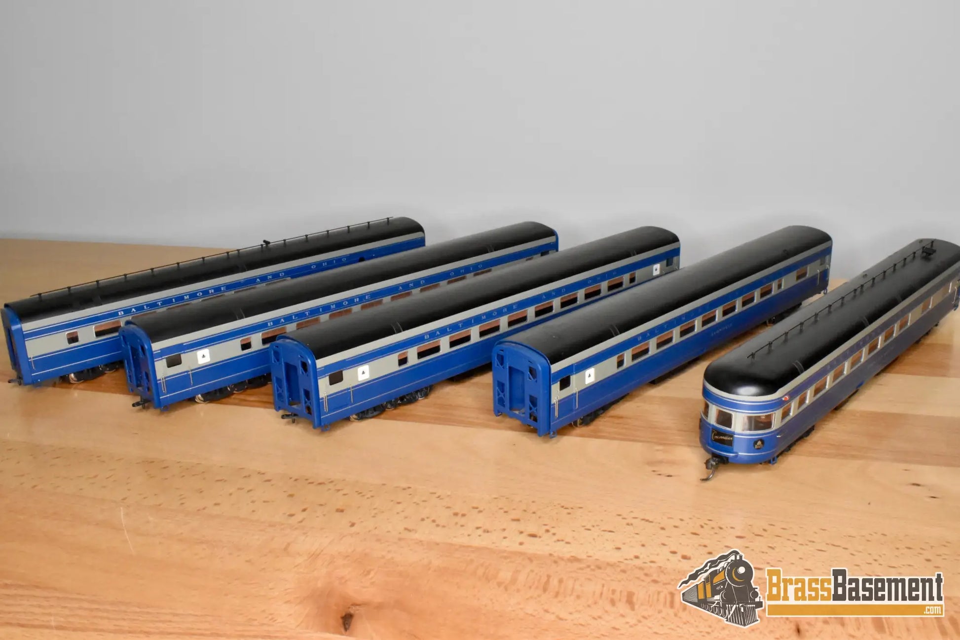 HO Brass - Key Imports Baltimore & Ohio B&O 5-Car Cincinnatian Set - Made in Japan - Wrong Blue - Steam