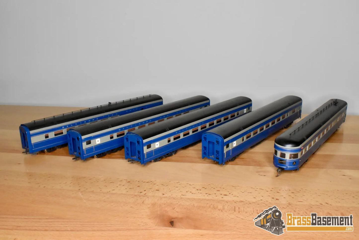 HO Brass - Key Imports Baltimore & Ohio B&O 5-Car Cincinnatian Set - Made in Japan - Wrong Blue - Steam