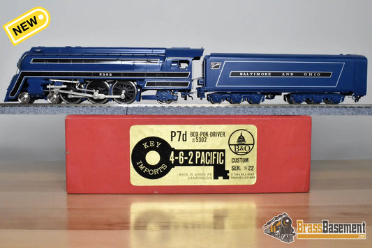 HO Brass - Key Imports Baltimore & Ohio B&O P-7d 4-6-2 #5302 BOX POX CS #22 - F/P Wrong Blue - Steam