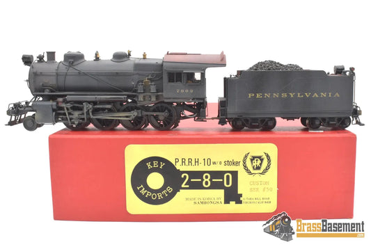 Ho Brass - Key Imports C/S #50 Pennsylvania Rr Prr H10 2 - 8 - 0 #7009 No Stoker F/P Weathered Steam