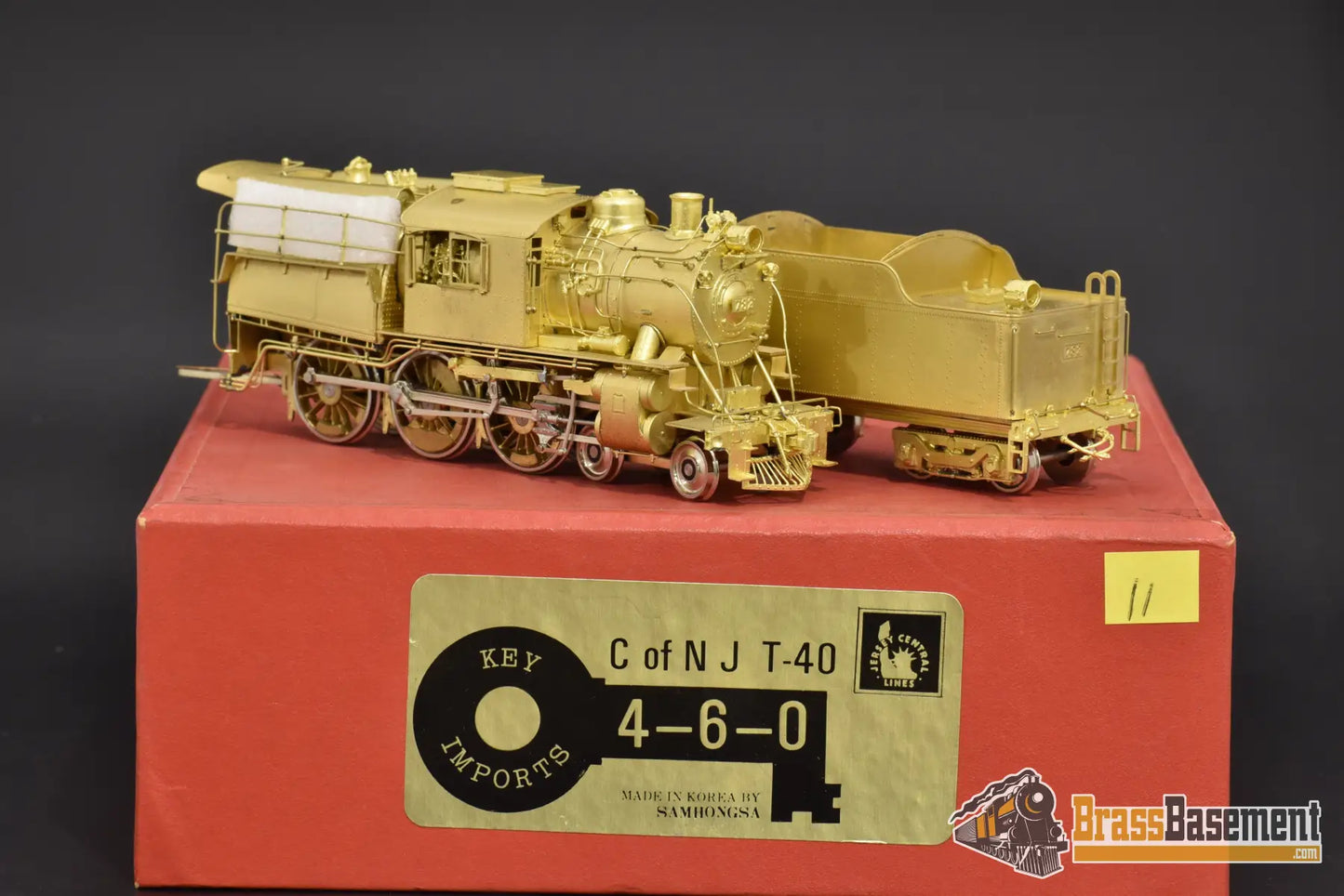 Ho Brass - Key Imports Central Of New Jersey Cnj T - 40 4 - 6 - 0 Camelback Unpainted Steam