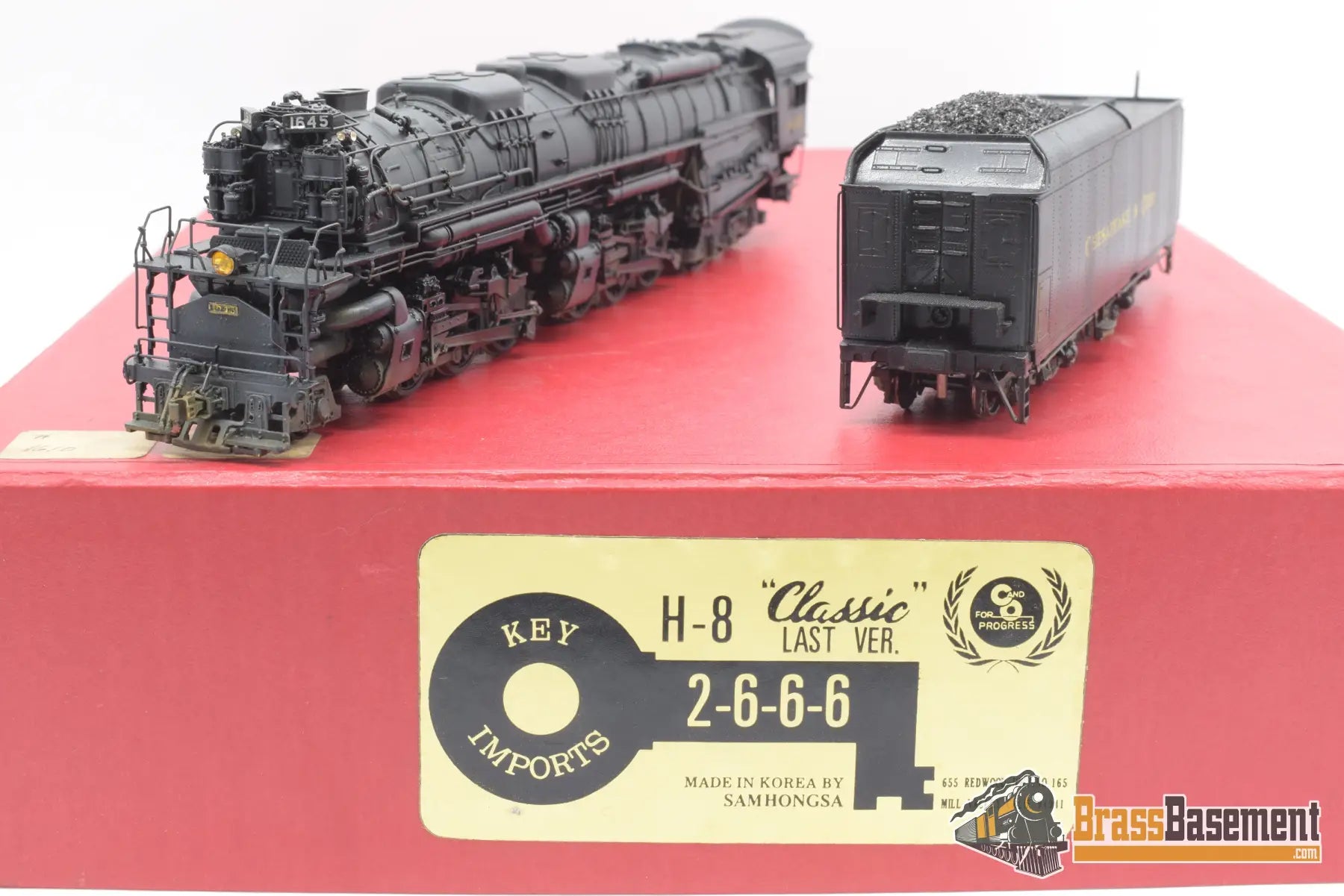 Ho Brass - Key Imports Chesapeake & Ohio C&O H - 8 2 - 6 - 6 - 6 #1645 Allegheny Nice Paint Steam
