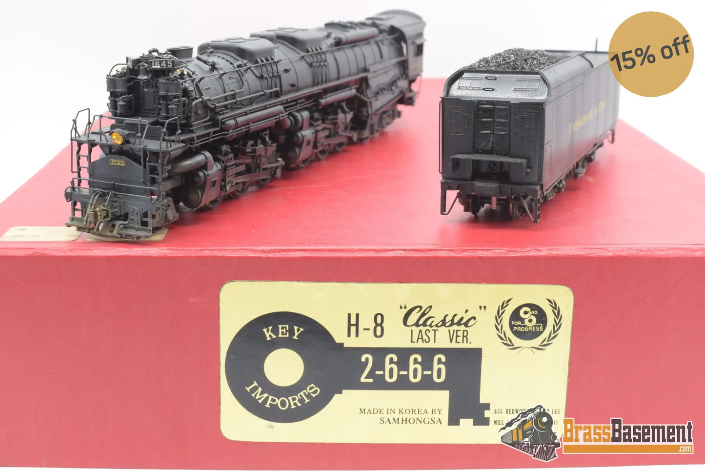 Ho Brass - Key Imports Chesapeake & Ohio C&O H - 8 2 - 6 - 6 - 6 #1645 Allegheny Nice Paint Steam