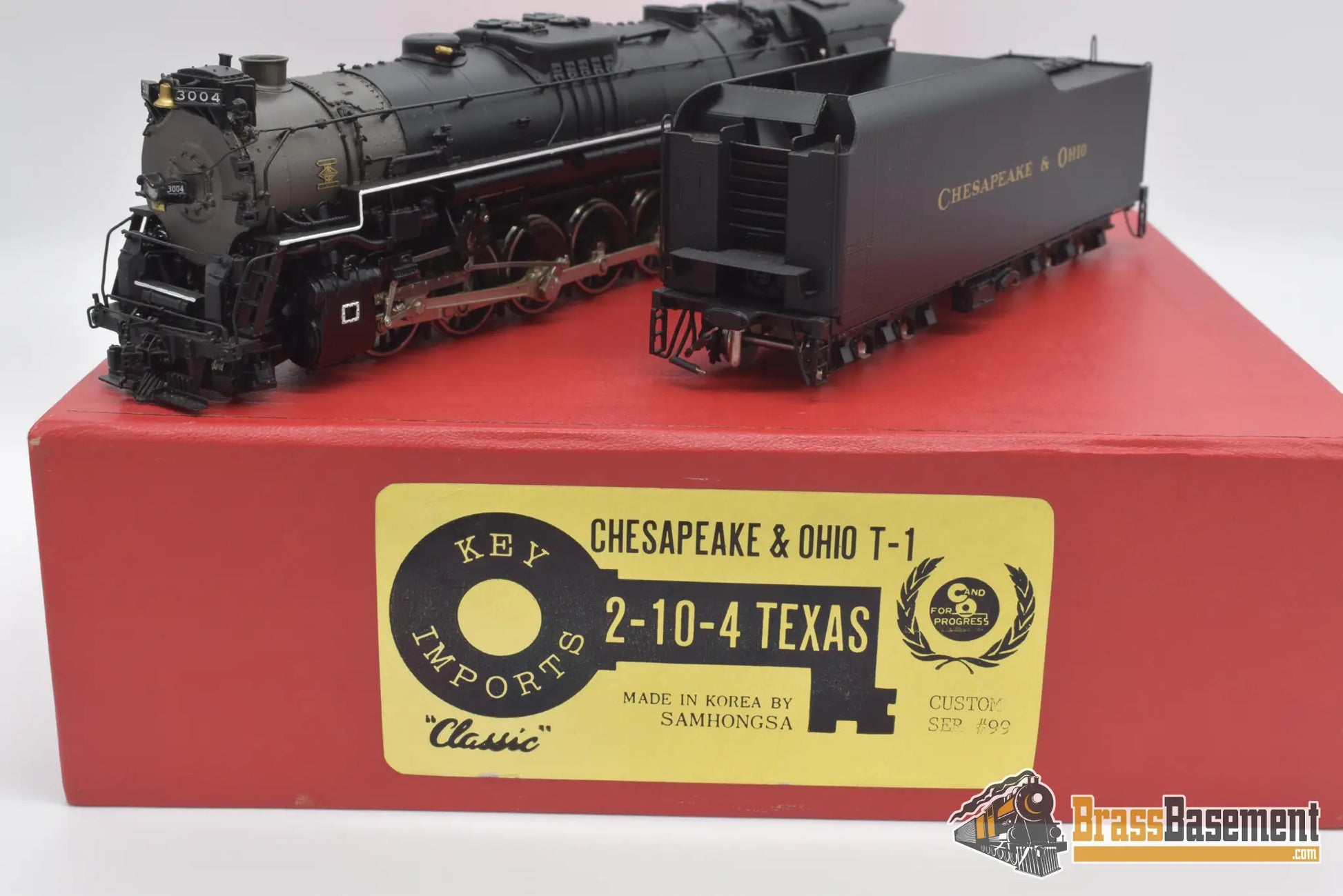 Ho Brass - Key Imports Chesapeake & Ohio C&O T1 2 - 10 - 4 Fp Cs #99 Great Runner Steam