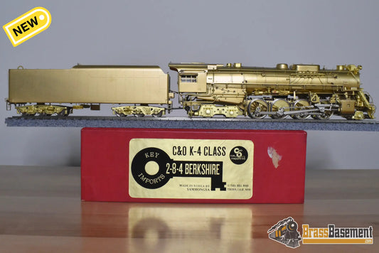 HO Brass - Key Imports Chesapeake & Ohio K-4 2-8-4 Berkshire - Unpainted Mint - Steam