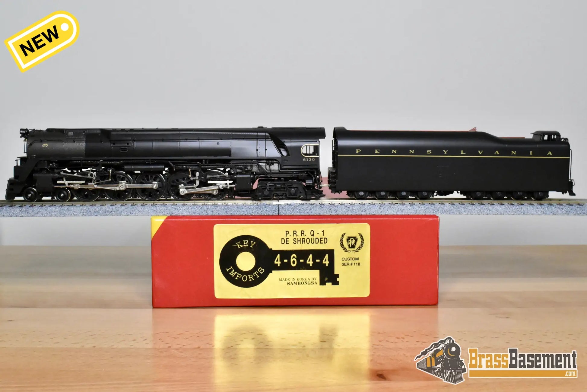 HO Brass - Key Imports Custom Series 118 Pennsylvania RR PRR Q-1 4-6-4-4 #6130 Unstreamlined - FP Mint - Steam