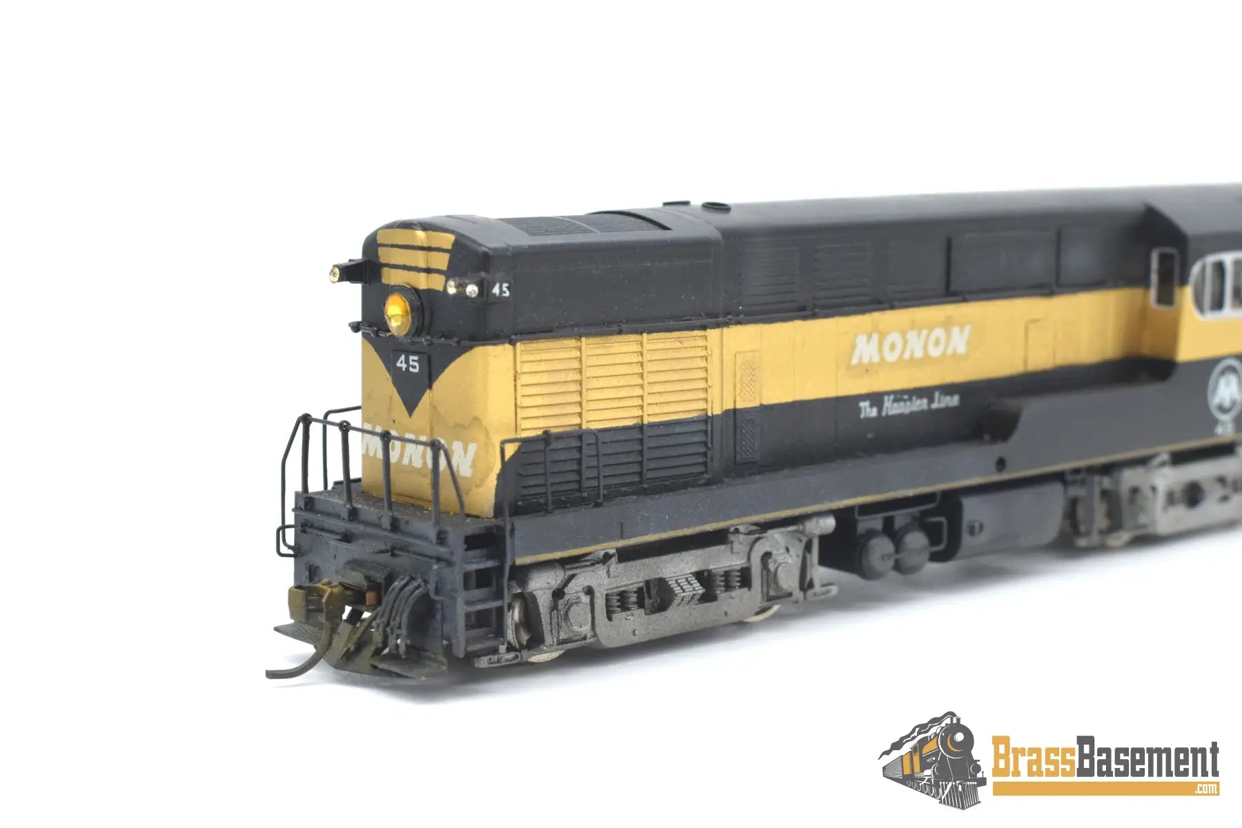 Ho Brass - Key Imports Monon Black/Gold H - 16 - 44 Loewy Style W/ Aar Trucks Diesel