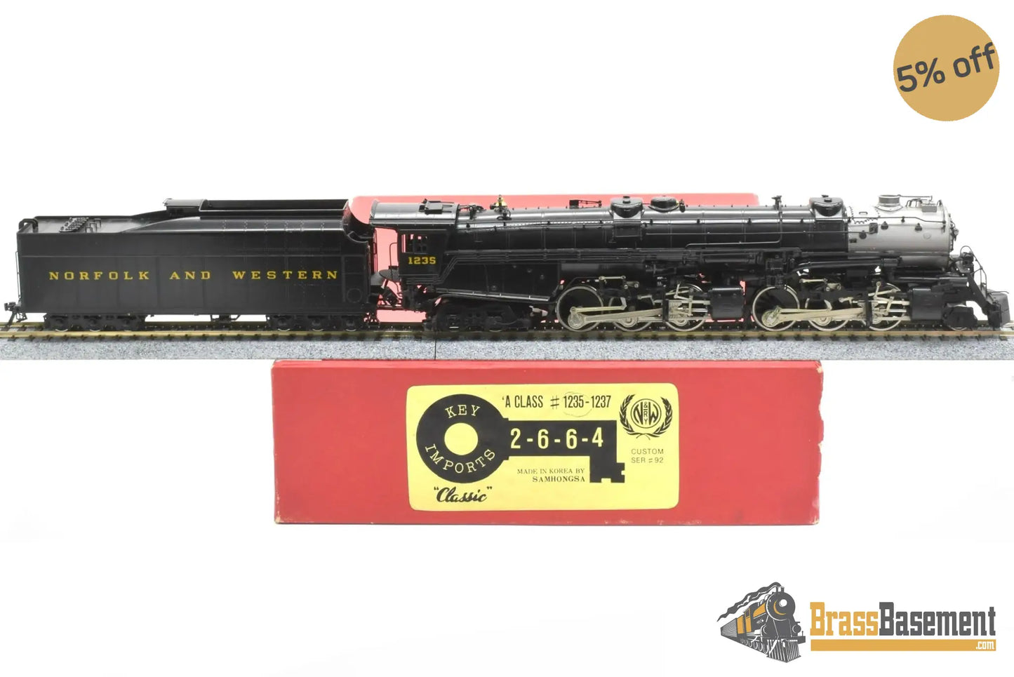 Ho Brass - Key Imports N&W Norfolk & Western ’A’ 2 - 6 - 6 - 4 #1235 Custom Series #92 1991