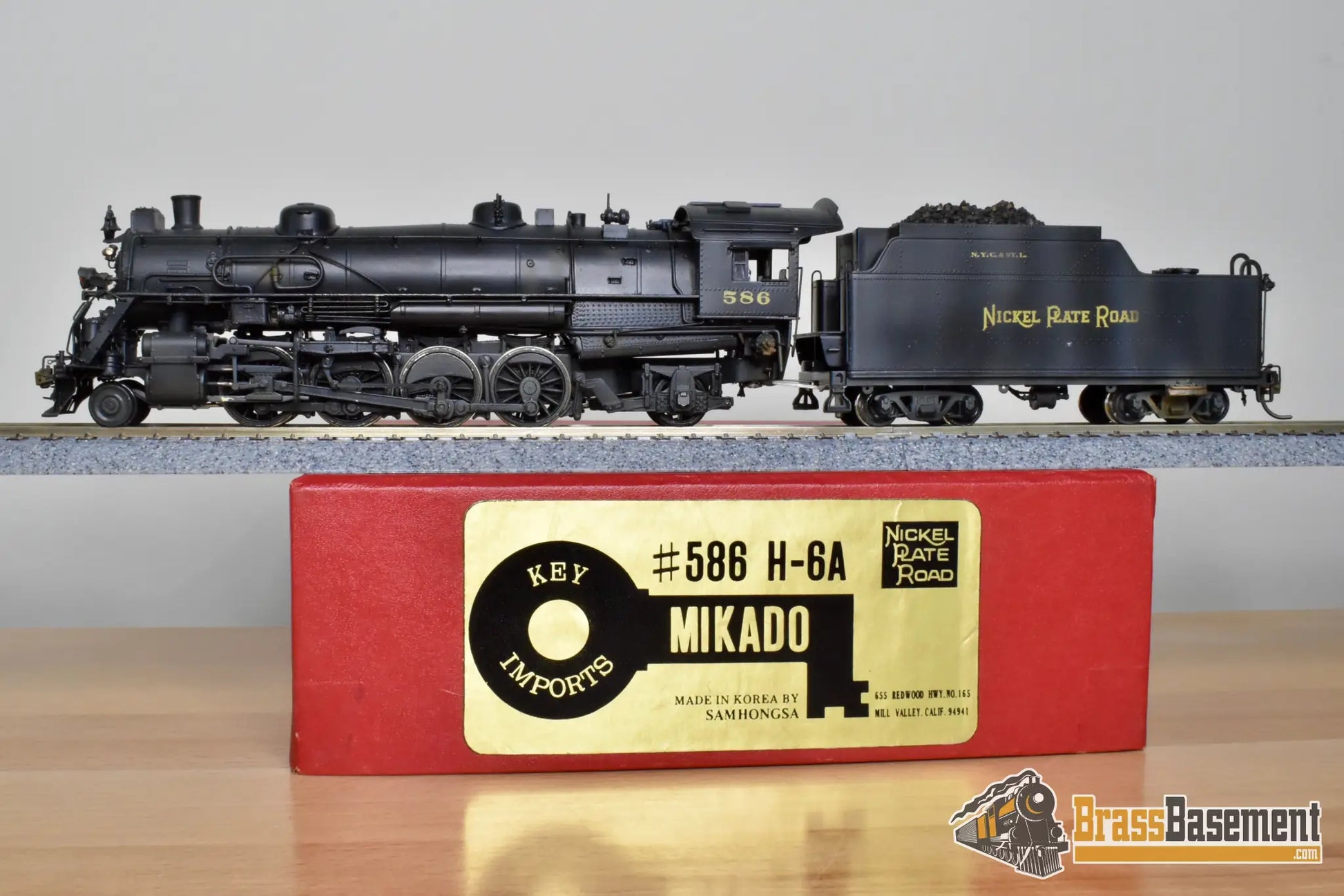 HO Brass - Key Imports NKP Nickel Plate #586 2-8-2 Mikado - Nice C/P - Steam