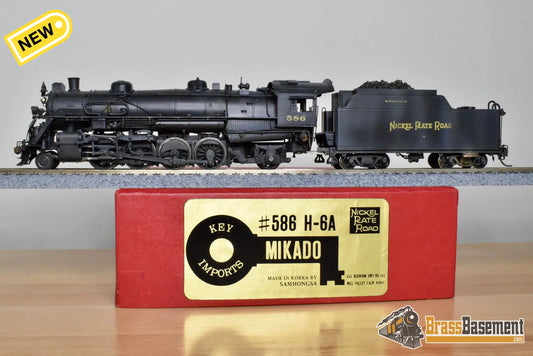 HO Brass - Key Imports NKP Nickel Plate #586 2-8-2 Mikado - Nice C/P - Steam