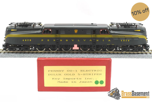 Ho Brass - Key Imports Prr Pennsylvania Railroad Gg1 Electric #4875 5 Stripe Runs Well