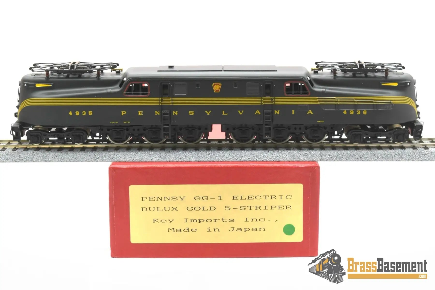 Ho Brass - Key Imports Prr Pennsylvania Railroad Gg1 Electric #4935 5 Stripe Runs Well