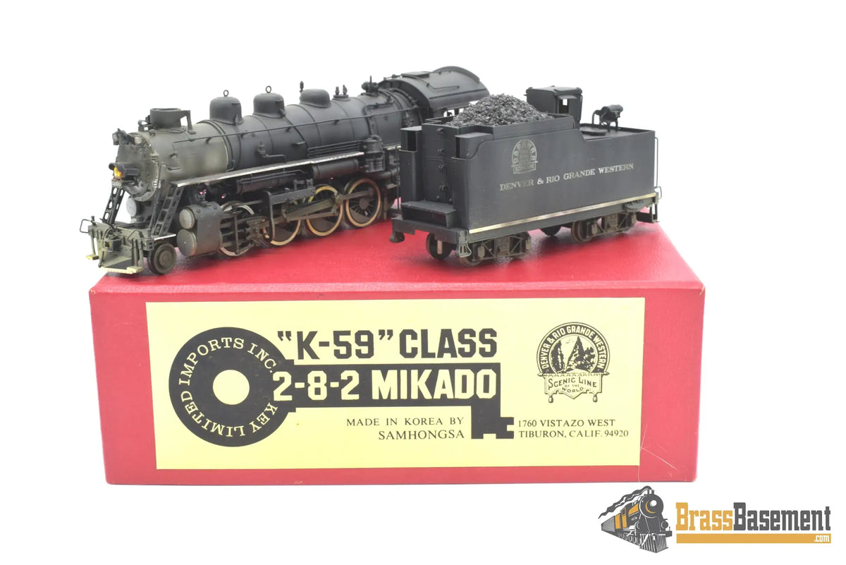 HO Brass - Key Imports Rio Grande K-59 2-8-2 Mikado - Painted