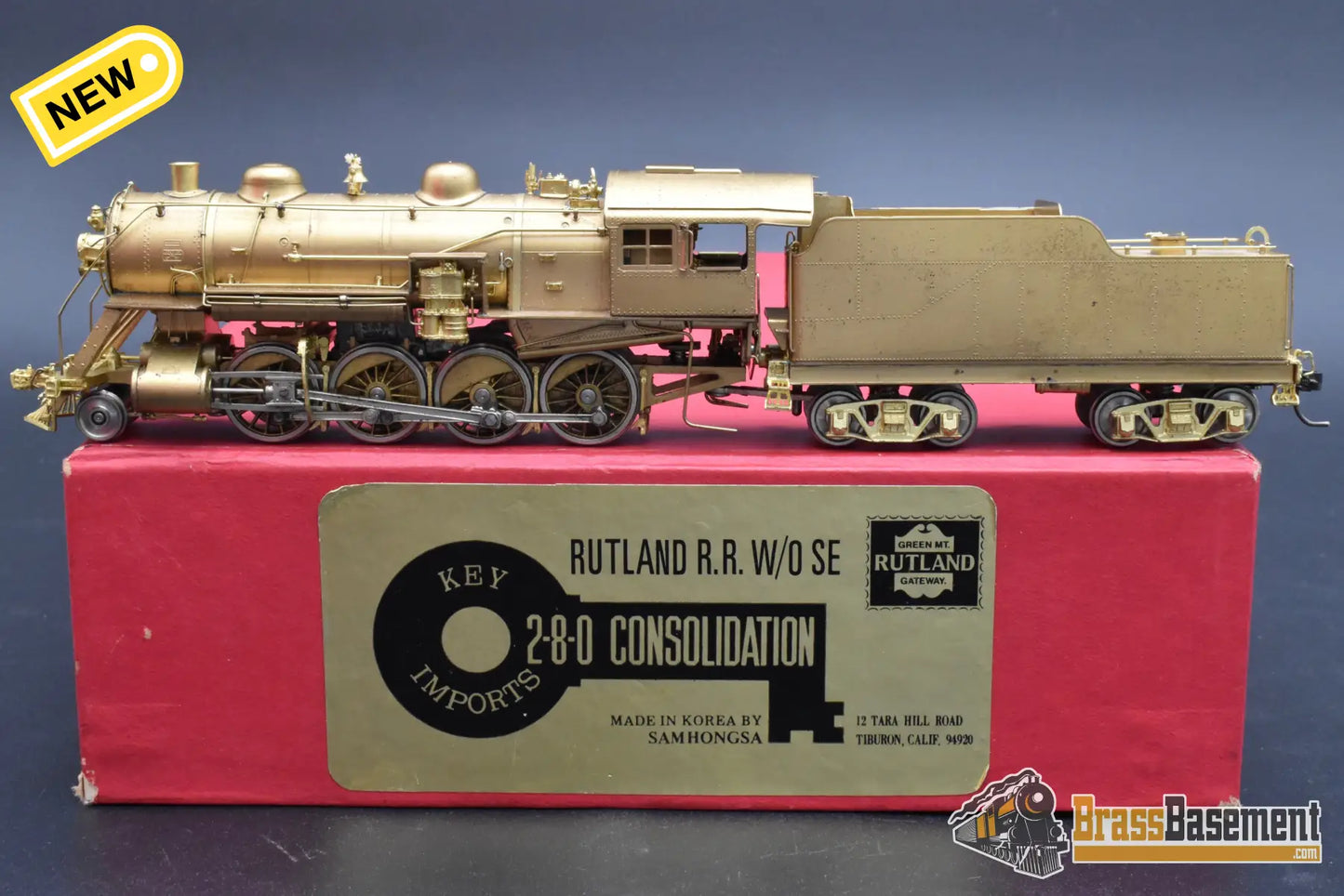 HO Brass - Key Imports Rutland G-34 2-8-0 w/o Stoker - Unpainted Steam