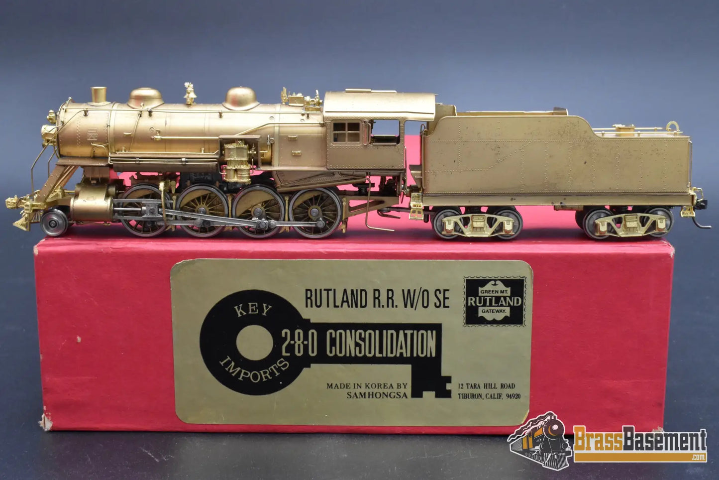 HO Brass - Key Imports Rutland G-34 2-8-0 w/o Stoker - Unpainted Steam
