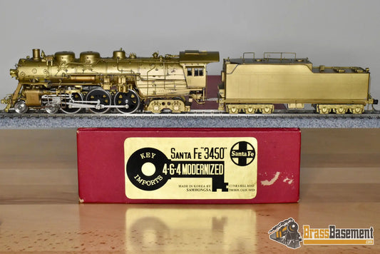 HO Brass Key Imports Santa Fe ATSF 4 6 4 #3450 Modernized Unpainted Steam
