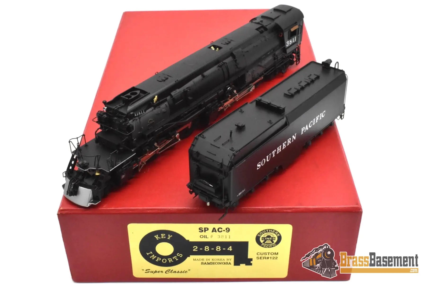 HO Brass – Key Imports SP Southern Pacific AC-9 2-8-8-4 #3811 – Oil – F/P – Mint Steam Locomotive