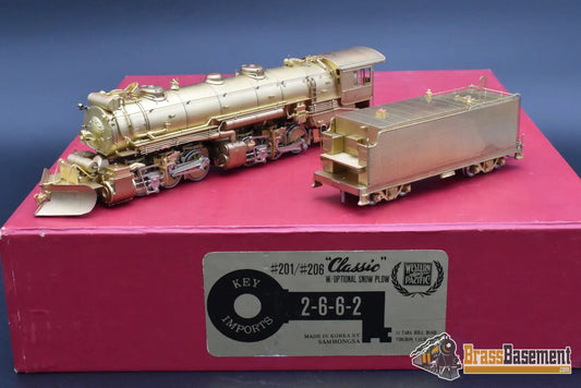 HO Brass - Key Imports Western Pacific WP 2-6-6-2 w/ Snowplow - Unpainted - Samhongsa 1982 Steam