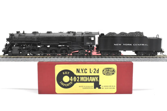 HO Brass - KEY New York Central NYC L-2d 4-8-2 Mohawk #2973 - C/P Superb Runner Steam