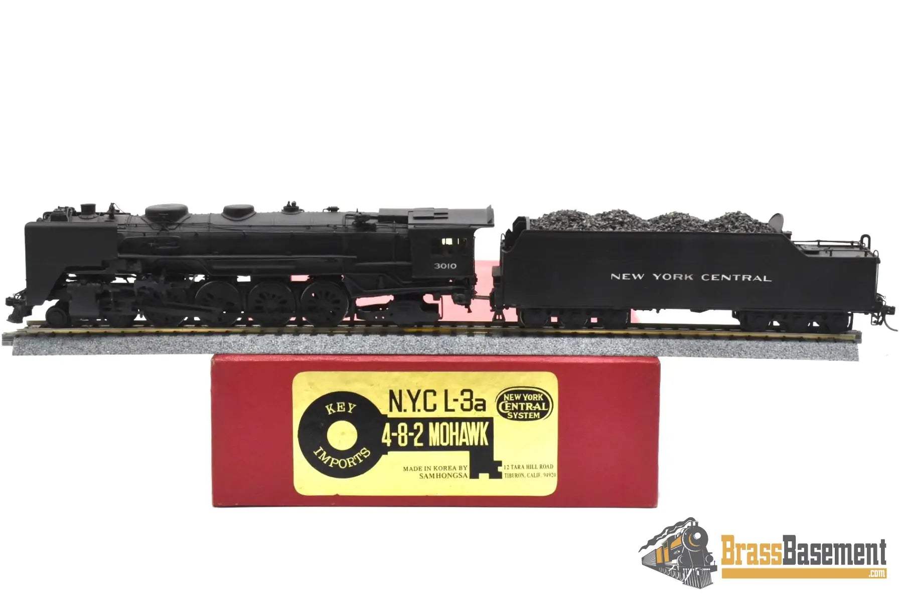 HO Brass - KEY New York Central NYC L-3a 4-8-2 Mohawk #3010 - C/P Superb Runner Steam