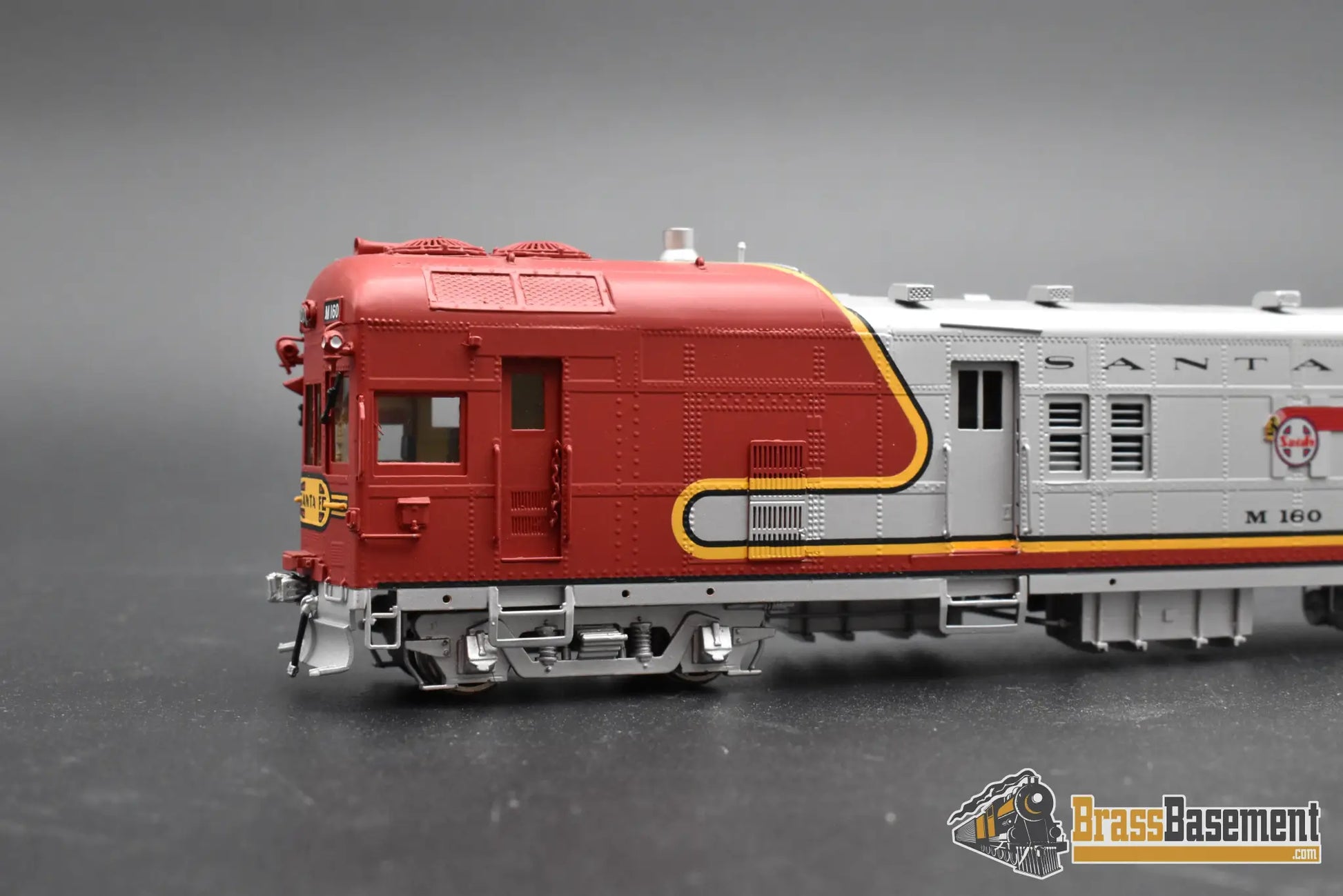 HO Brass - Key Santa Fe M-160 Motor-Car Doodlebug ’Warbonnet’ Post 1962 - FM Korea - FP Passenger