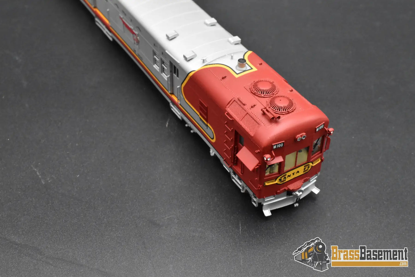 HO Brass - Key Santa Fe M-160 Motor-Car Doodlebug ’Warbonnet’ Post 1962 - FM Korea - FP Passenger