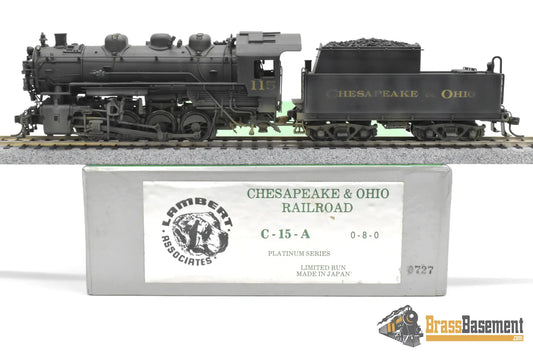 HO Brass - Lambert Chesapeake & Ohio C&O 0-8-0 #115 C/P Weathered - PLATINUM Series Steam