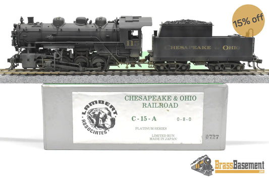 HO Brass - Lambert Chesapeake & Ohio C&O 0-8-0 #115 C/P Weathered - PLATINUM Series Steam