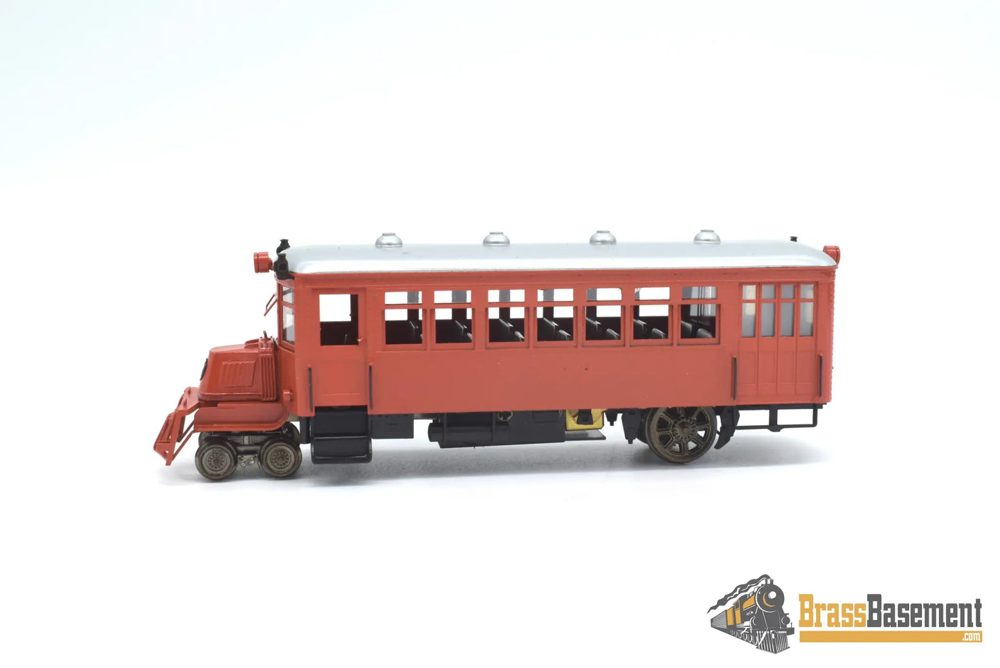 Ho Brass - Lambert Mack Rail Bus W/ Interior Factory Painted Orange Passenger