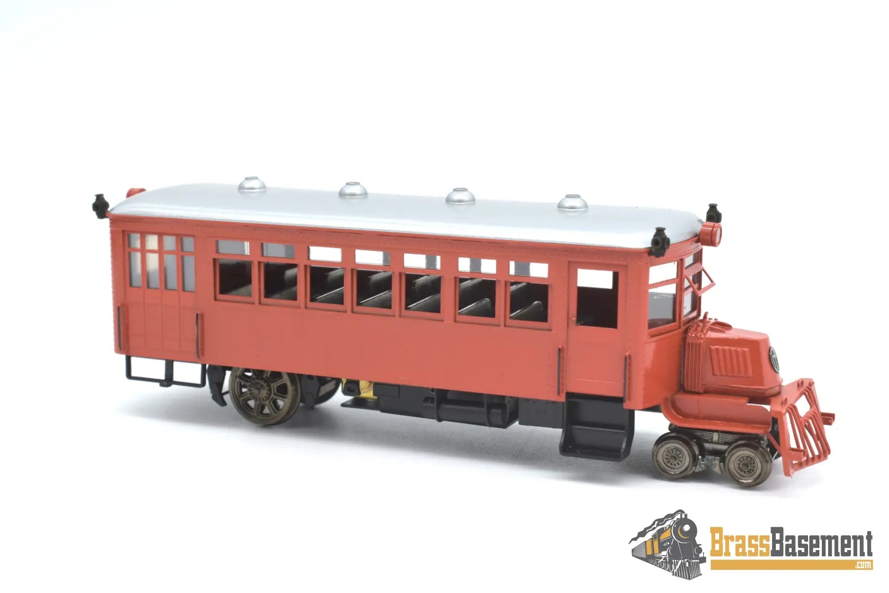 Ho Brass - Lambert Mack Rail Bus W/ Interior Factory Painted Orange Passenger