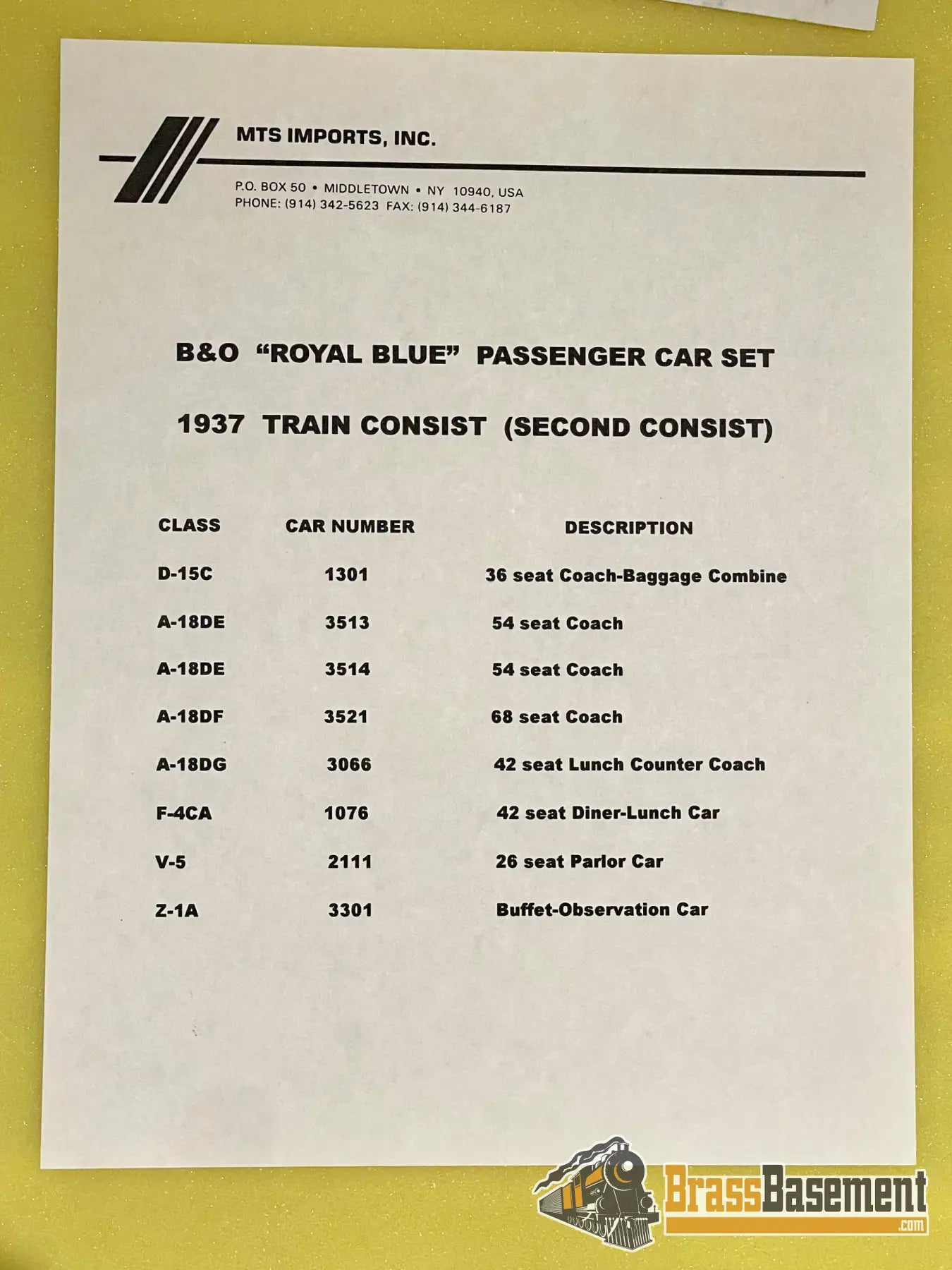 Ho Brass - Mts Baltimore & Ohio B&O ‘Royal Blue’ 4 - 6 - 2 And 8 Car Passenger Set Mint +