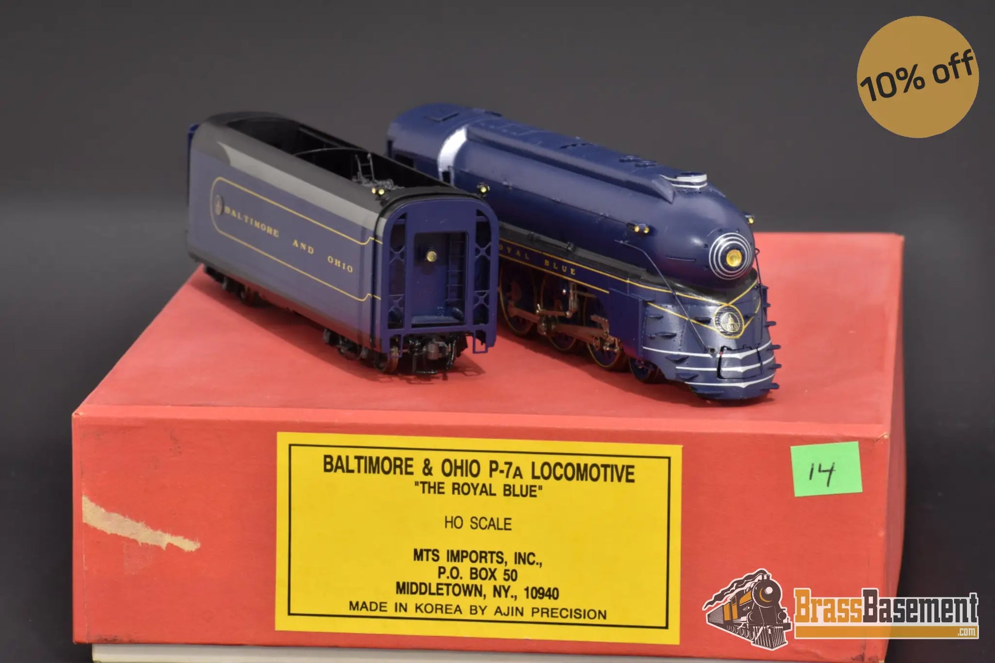 Ho Brass - Mts Baltimore & Ohio P - 7A 4 - 6 - 2 ’The Royal Blue’ Used Steam