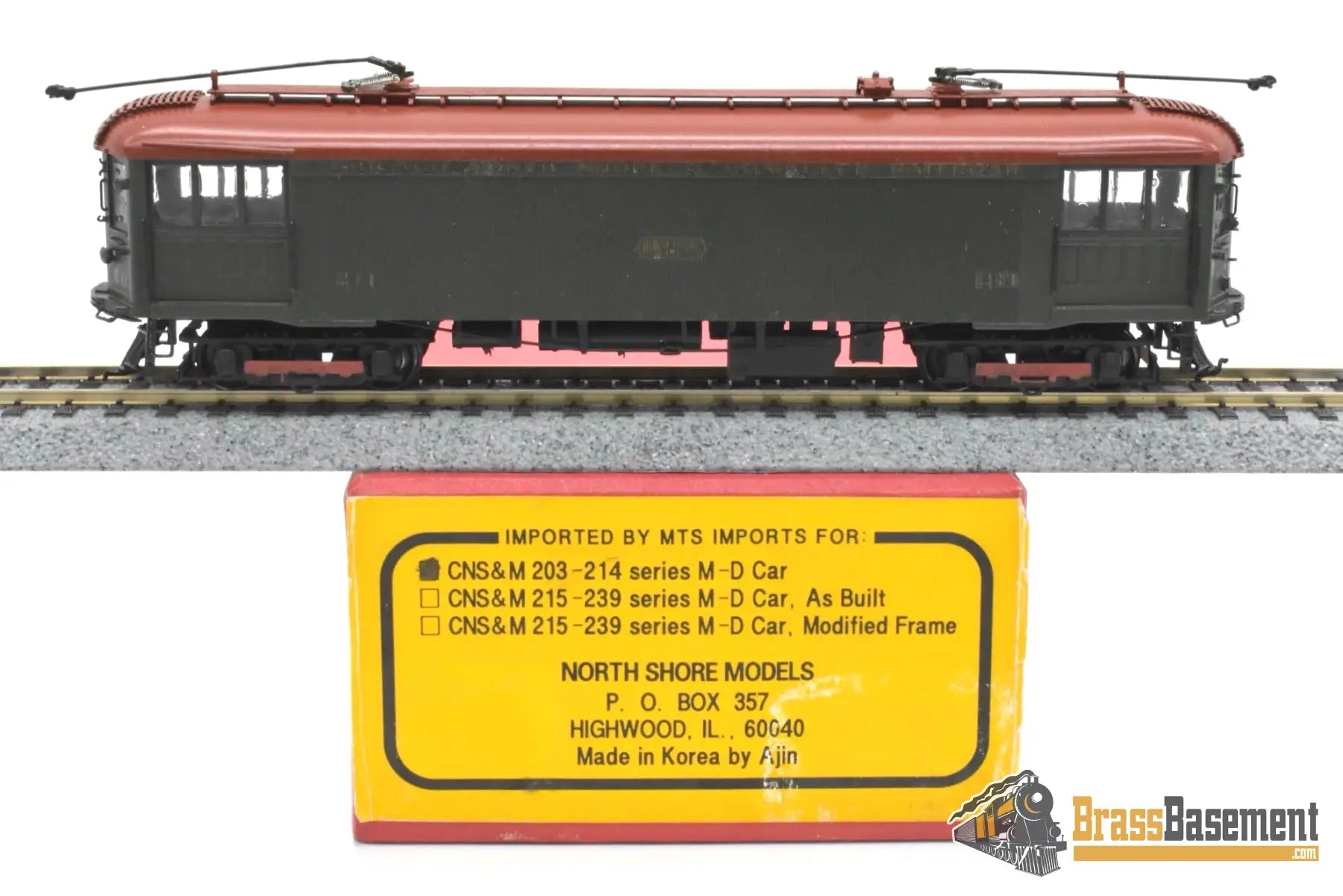 HO Brass - MTS CNS&M North Shore Line M-D Box Motor - Custom Painted Interurban