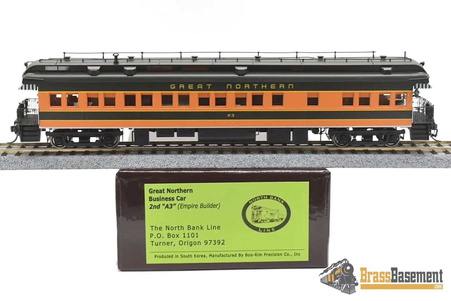 Ho Brass - Nbl Gn Business Car #A3 (2Nd) 1950 - 1965 Era Version 4A Fp Green / Orange Empire