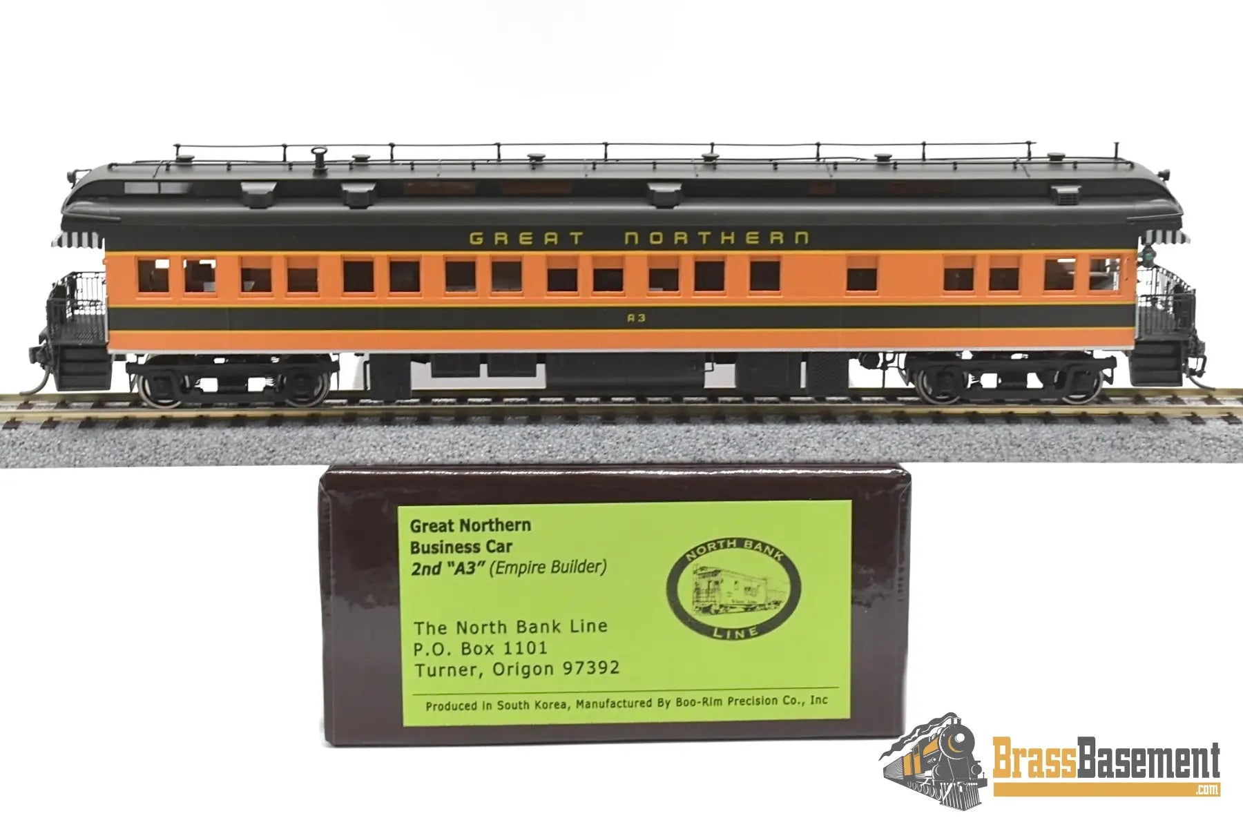 Ho Brass - Nbl Gn Business Car #A3 (2Nd) 1950 - 1965 Era Version 4A Fp Green / Orange Empire