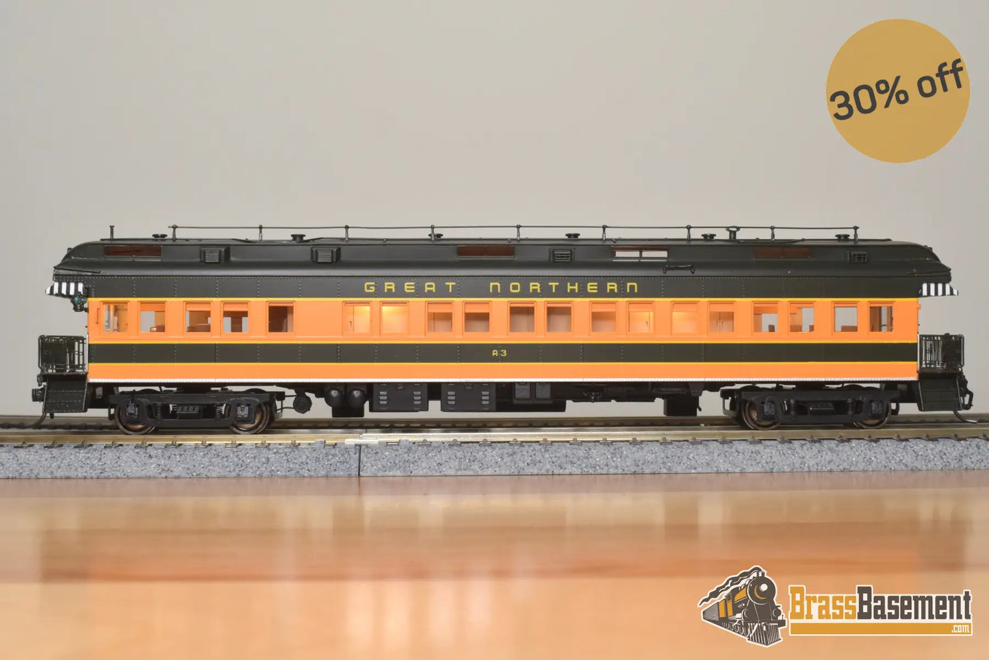 Ho Brass - Nbl Gn Business Car #A3 (2Nd) 1950 - 1965 Era Version 4A Fp Green / Orange Empire