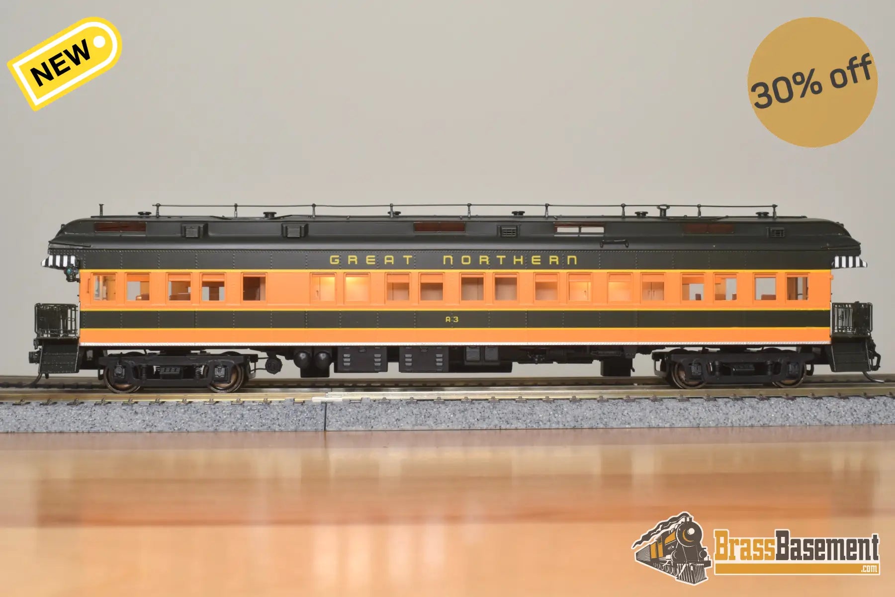 Ho Brass - Nbl Gn Business Car #A3 (2Nd) 1950 - 1965 Era Version 4A Fp Green / Orange Empire